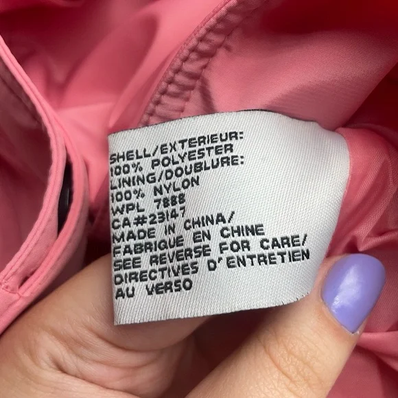 Talbots Pink Button Front Rain Coat Jacket,  Sz 10P - Picture 4 of 8